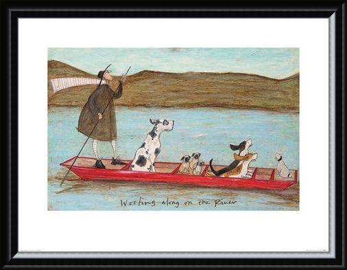 Framed Framed Woofing along on the River - Sam Toft