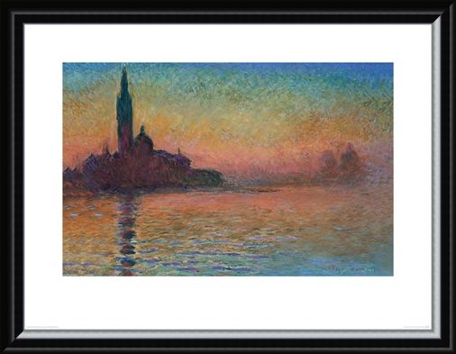 Framed Framed Sunset in Venice - Monet