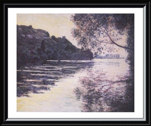 Framed Framed Effect of the Sun on The Seine - Claude Monet