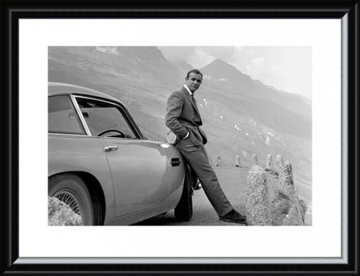 Framed Framed Bond and his Aston - Sean Connery is 007