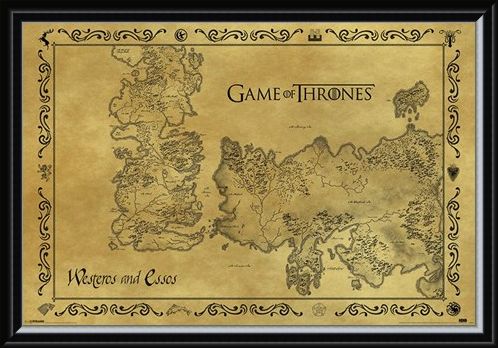 Framed Framed Antique Map - Game Of Thrones
