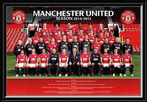 Framed Framed Team Photo - Manchester United 2014/15