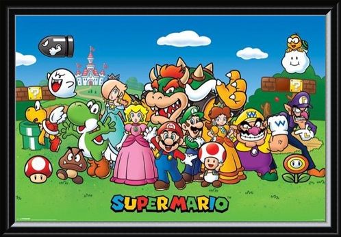Framed Framed Super Mario Collage - Mushroom Kingdom