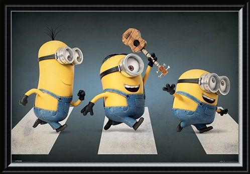 Framed Framed Minions Abbey Road - Stuart, Kevin and Bob