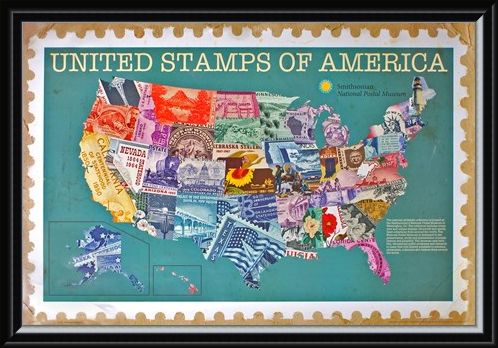 Framed Framed United Stamps Of America - The Smithsonian Institute