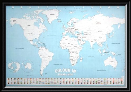 Framed Framed Colour In - World Map