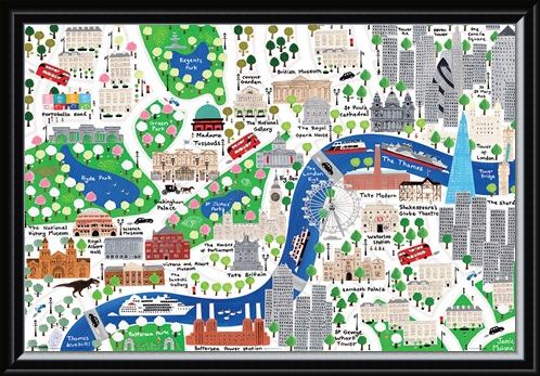 Framed Framed An Alternative Map Of London - Jamie Malone
