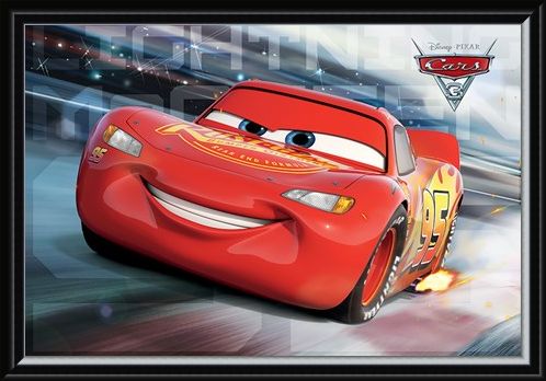 Framed Framed Lighting McQueen - Race Time - Cars 3