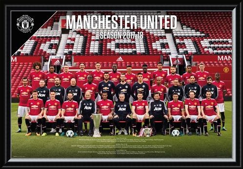 Framed Framed Team Photo 17-18 - Manchester United