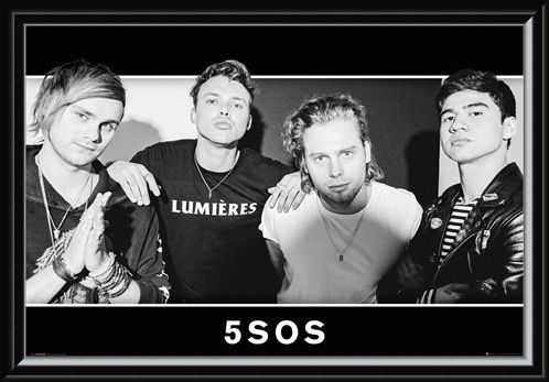 Framed Framed Group Black and White - 5 Seconds Of Summer