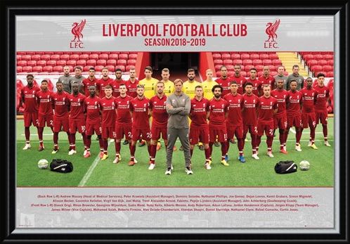 Framed Framed Team Photo 18-19 - Liverpool