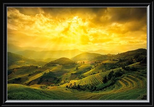 Framed Framed Rice Fields Of Yên Bái - Mountain Masterpiece