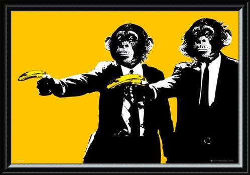 Framed Framed Hands Up! - Monkeys With Bananas