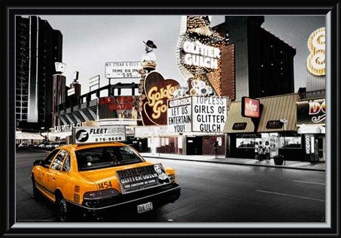 Framed Framed Glitter Gulch - Streets of Vegas