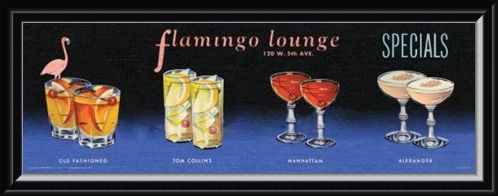 Framed Framed Flamingo Lounge - Cocktails All Around!