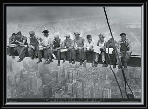 Framed Framed Men on a Girder Having Lunch - New York City Collection