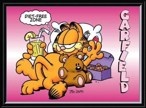 Framed Framed Diet Free Zone - Garfield