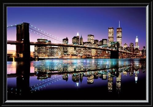 Framed Framed Twilight Technicolor - Brooklyn Bridge