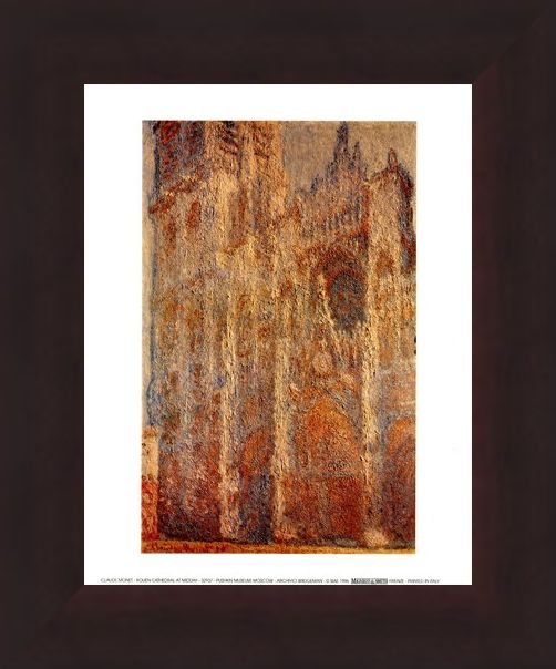 Framed Framed Rouen Cathedral At Midday - Claude Monet