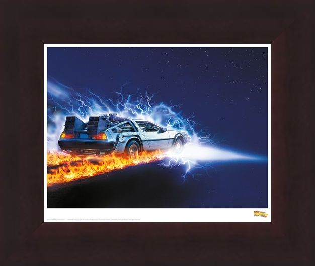Framed Framed Delorean Fire Light - Back To The Future