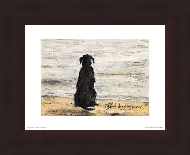 Framed Framed Black Dog Going Home - Sam Toft