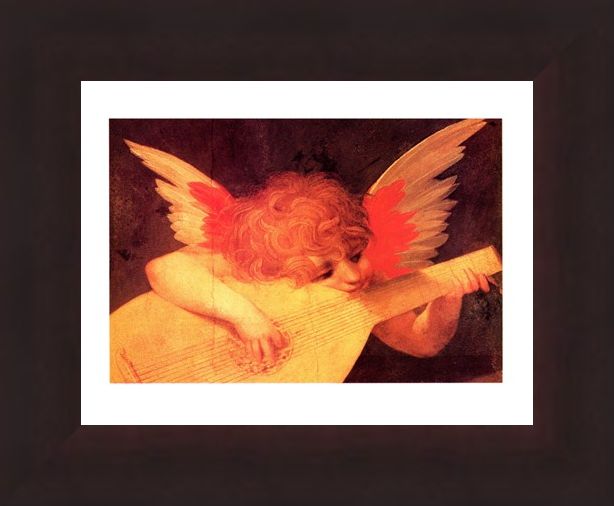 Framed Framed Putto Musicante - Rosso Fiorentino