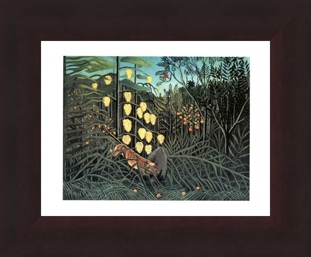 Framed Framed Giungla Con Bufalo Assalito Da Una Tigre - Henri Rousseau