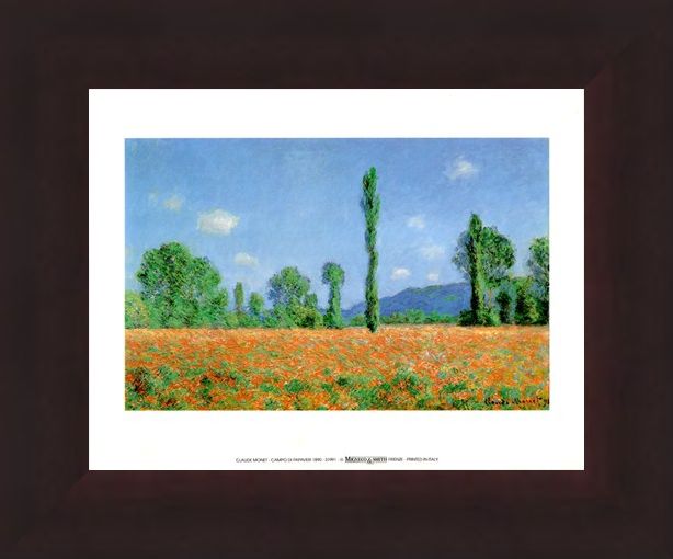 Framed Framed Campo Di Papaveri 1890 - Claude Monet