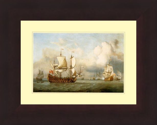 Framed Framed The Ship ' English Indiaman' - Antonio Jacobsen