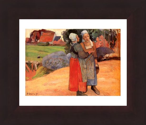 Framed Framed Paysannes Bretonnes - Paul Gauguin