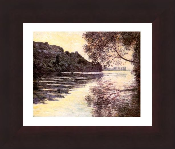 Framed Framed Effet De Soleil Couchant Sur La Seine At Port-Ville - Claude Monet
