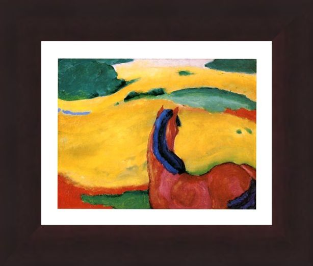 Framed Framed Pferd In Der Landschaft - Franz Marc