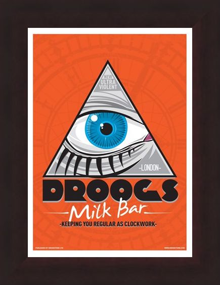Framed Framed Droogs Milk Bar Mini Poster - Inspired By Clockwork Orange