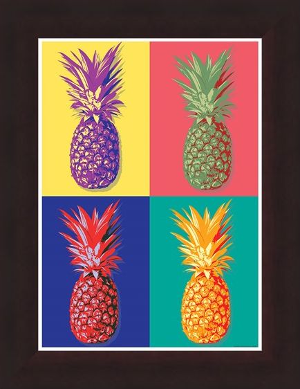 Framed Framed Taste of the Tropics - Pop Art Pineapple