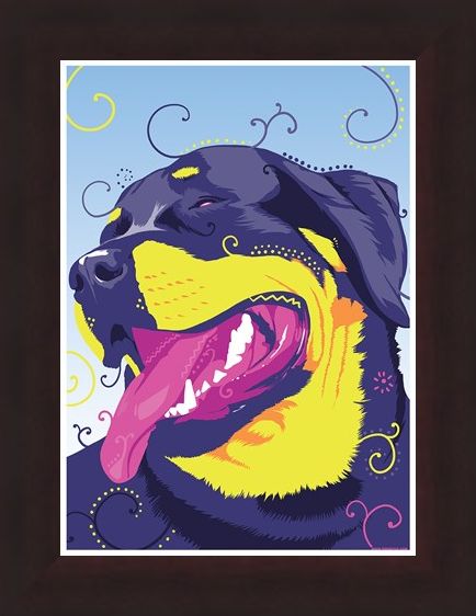 Framed Framed One Hippy Dog - Psychedelic Rottweiler