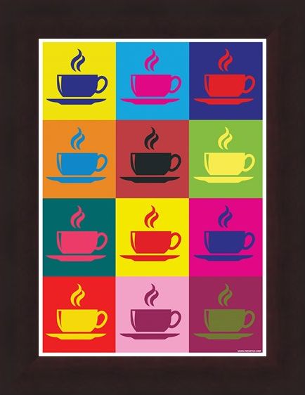 Framed Framed Coffee Kaleidoscope - Pop Art Percolator