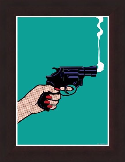 Framed Framed Smokin' Revolver - A Sideways Shot