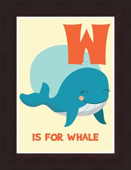Framed Framed W Is For Whale - Learning By Pictures