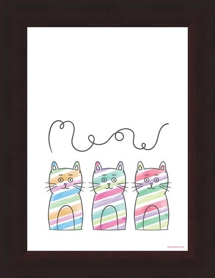 Framed Framed Meow - Stripy Trio