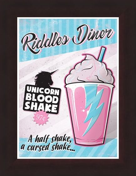 Framed Framed Riddles Diner - Unicorn Blood Shake