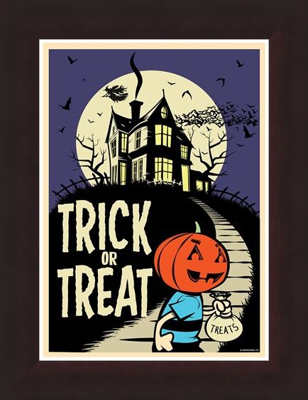 Framed Framed Trick Or Treat - Retro Halloween