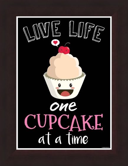 Framed Framed Cheeky Treat - Live Life One Cupcake At A Time