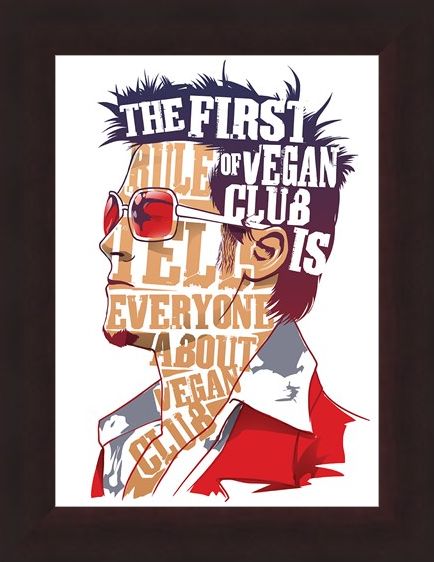 Framed Framed The First Rule Of Vegan Club Mini Poster -