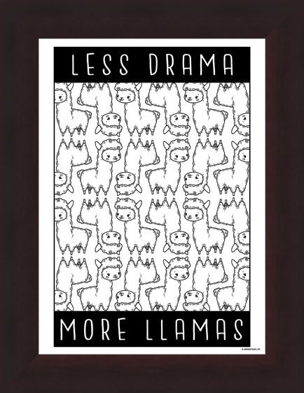 Framed Framed Less Drama More Llamas - Furry Frenzy