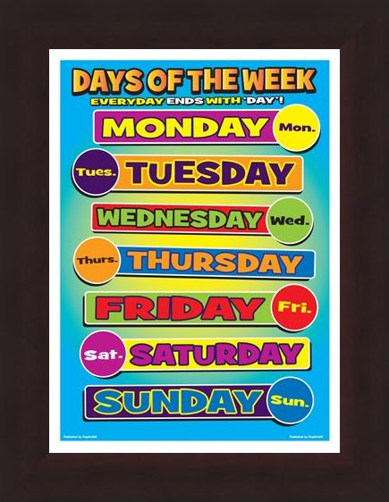 Framed Framed Days Of Week - Seven Days of Learning