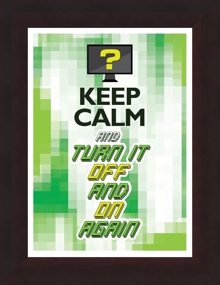 Framed Framed Keep Calm & Turn It Off & On Again - One Solution