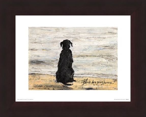 Framed Framed Black Dog Going Home - Sam Toft