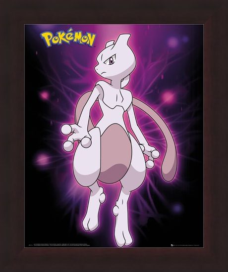 Framed Framed Mewtwo Neon - Pokemon