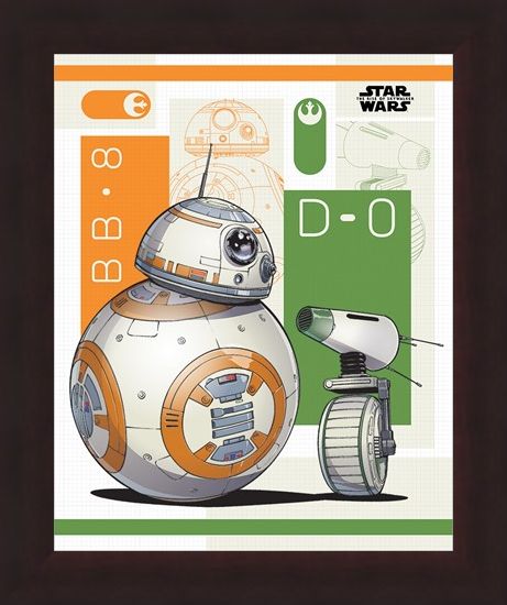 Framed Framed The Rise Of Skywalker BB8 and D-0 - Star Wars