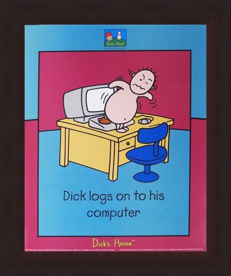 Framed Framed Dick Logs on to his Computer - Dick's House